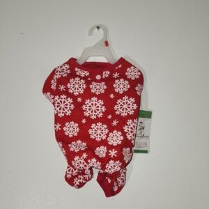 NWT...   Dog House Of Barker Red Snowflake PJ's One Piece